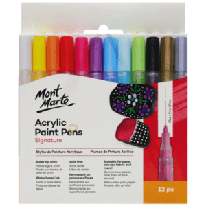 MM Signature Acrylic Paint Pens Fine Tip 1mm 12pc