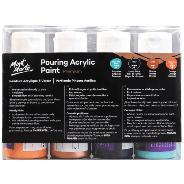 MM Premium Pouring Acrylic Paint Set 4pc 60ml - Symphony