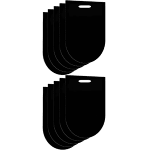 Acrylic Discs (Set of 10) - Arch Down 6.5cm Keyring Hole - Black