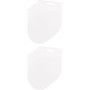 Acrylic Discs (Set of 10) - Arch Down 6.5cm Keyring Hole - White