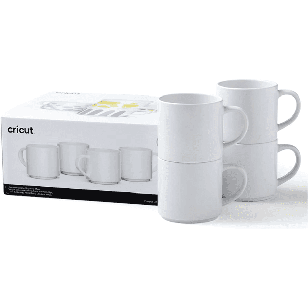 Cricut Stack Ceramic Mug Blanks (295ml 4 mugs) White