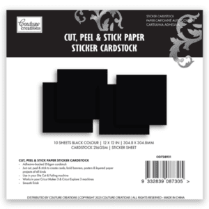 Couture Creations Paper Sticker Cardstock - Black (10 Sheets)