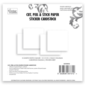 Couture Creations Paper Sticker Cardstock - White (10 Sheets)