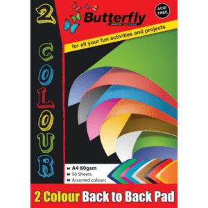 Butterfly Board Pad - A4 80gsm (50 pages) - 2 Colour (Back to Back)