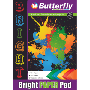 Butterfly Board Pad - A4 80gsm (50 pages) - Bright (Assorted)