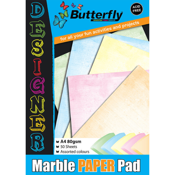 Butterfly Board Pad - A4 80gsm (50 pages) - Designer (Assorted)