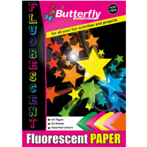 Butterfly Board Pad - A4 75gsm (50 pages) - Fluorescent (Assorted)