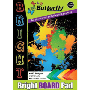 Butterfly Board Pad - A3 160gsm (20 pages) - Bright (Assorted)