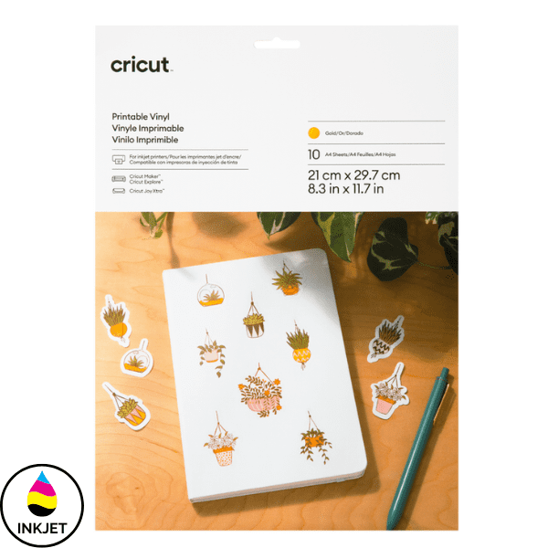 Cricut Printable Vinyl (10x A4 Sheets) - Gold