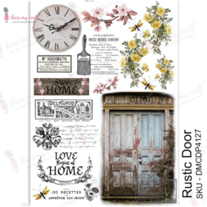 Dress My Craft Transfer Me Decoupage Waterslide A4 Sheet - Rustic Door