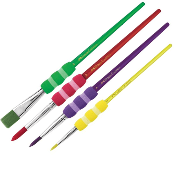 Faber-Castell Soft Touch Paint Brush Set of 4 - Classic - Sizes: 2, 6, 10, 12