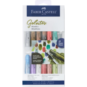 Faber-Castell Gelatos Water Soluble Cryon 15pc Set - Metallic