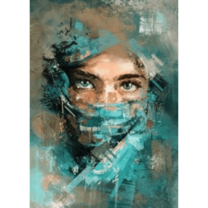 Painting by numbers kit framed canvas - behind the veil